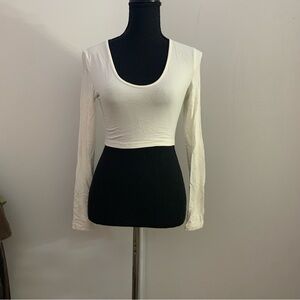 Women's White Long Sleeve Top